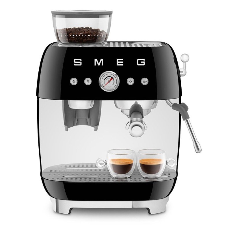 Smeg EGF03BLEU Manuell maskin med kvarn, svart & 3 kg hela kaffebönor