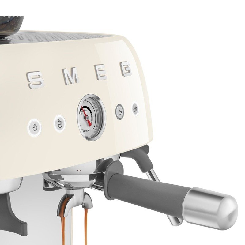 Smeg EGF03CREU Manuell espressomaskin med kvarn Creme inkl. 3 kg kaffe