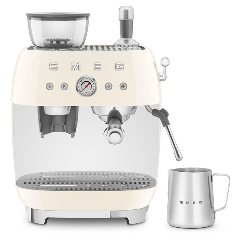 Smeg EGF03CREU Manuell espressomaskin med kvarn Creme inkl. 3 kg kaffe