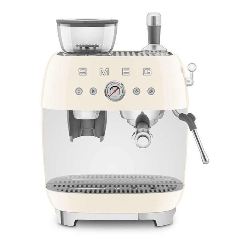 Smeg EGF03CREU Manuell espressomaskin med kvarn Creme inkl. 3 kg kaffe
