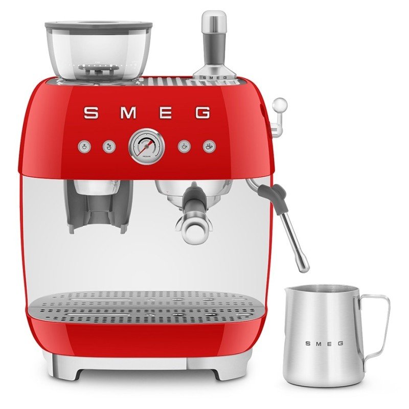 Smeg EGF03RDEU Manuell Espressomaskin Röd & Rigtig Kaffe Bestseller Mixpaket 3 kg