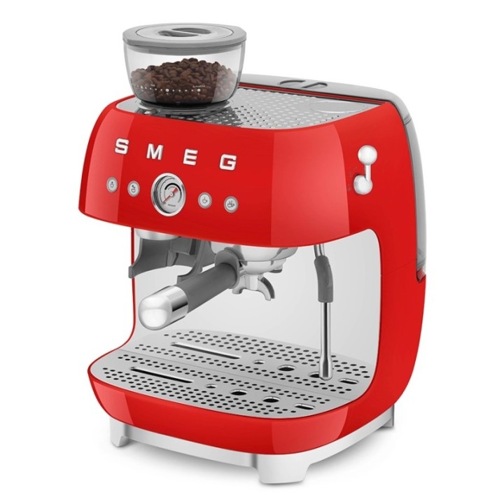 Smeg EGF03RDEU Manuel espressomaskine Inkl. Kværn Rød & Rigtig Kaffe Bestseller Mixpakke 3kg Hele kaffebønner