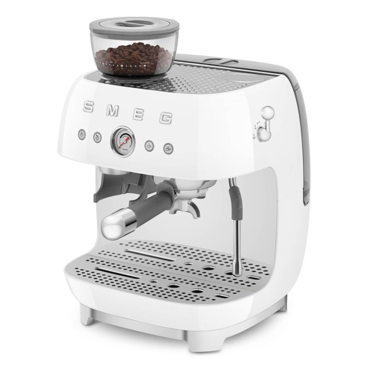 Smeg EGF03WHEU Manuel espressomaskine Inkl. Kværn Hvid & Rigtig Kaffe Bestseller Mixpakke 3kg Hele kaffebønner