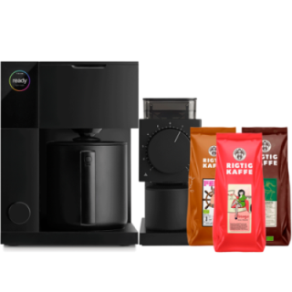 Fellow Aiden Filter Kaffemaskine Sort Inkl. Fellow Ode Brew Elektrisk Kaffekværn Gen. 2 & 1,3 kg Rigtig Kaffe Hele kaffebønner