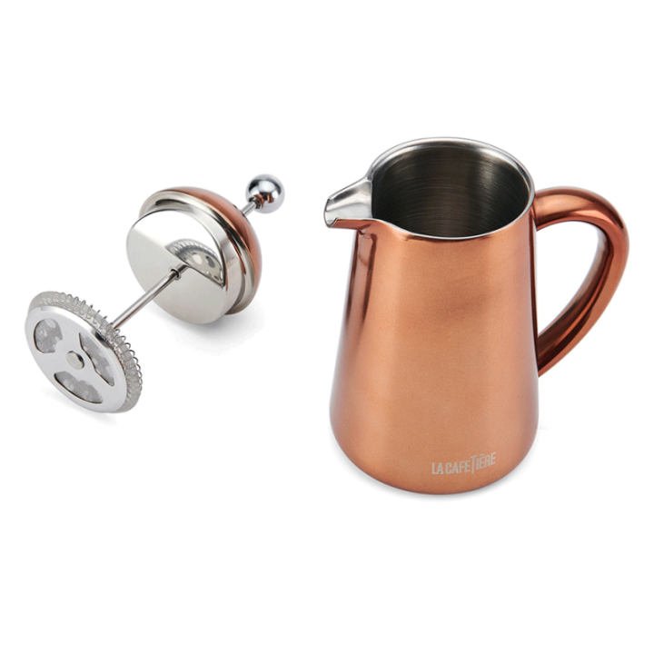 La Cafetière Havana 3 Kop. Stempelkande Kobber Inkl. La Cafetière Krus 30 cl 2 Stk Kobber