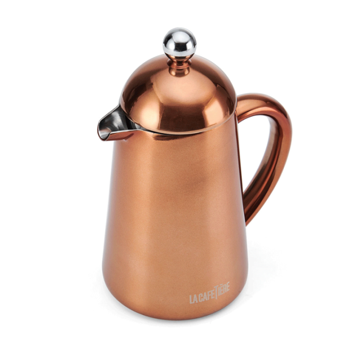 La Cafetière Havana 3 Kop. Stempelkande Kobber Inkl. La Cafetière Krus 30 cl 2 Stk Kobber