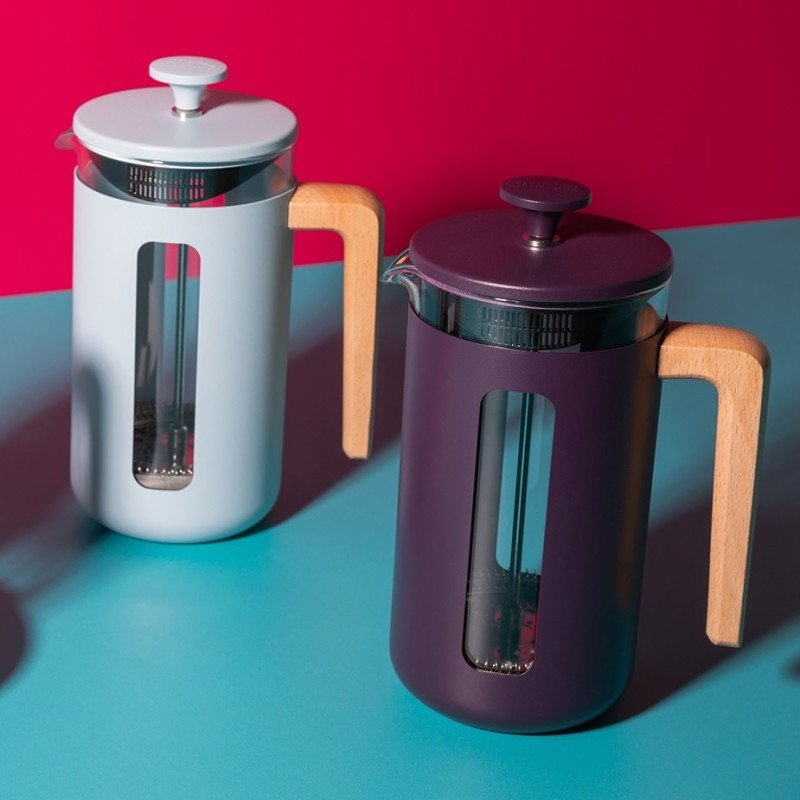 La Cafetière Pisa 8 Kop. Stempelkande Lilla Inkl. House of Barista Elektrisk Kaffemølle & 400g Rigtig Kaffe
