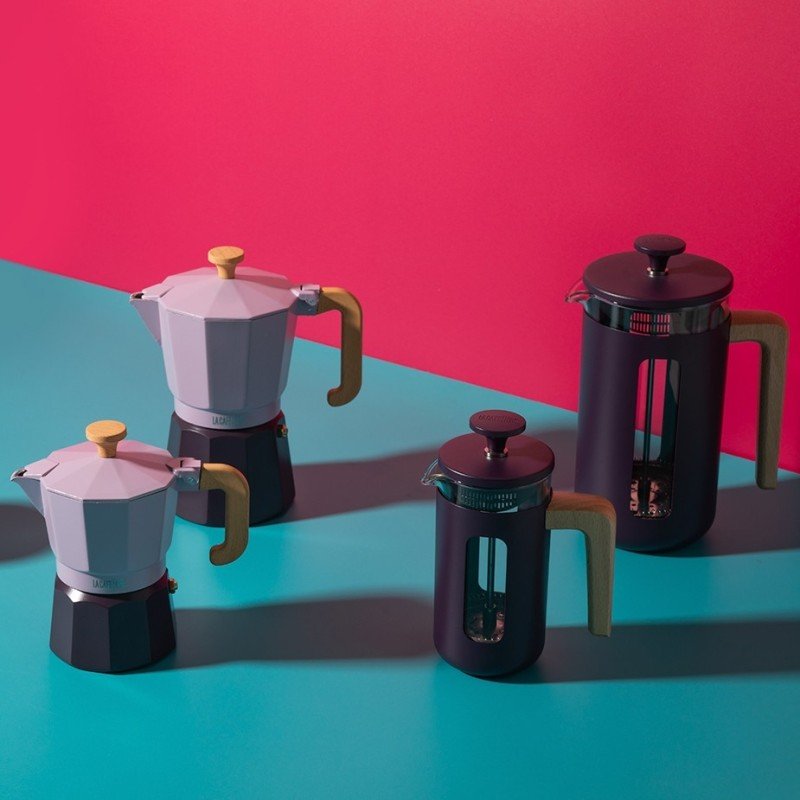 La Cafetière Pisa 8 Kop. Stempelkande Lilla Inkl. House of Barista Elektrisk Kaffemølle & 400g Rigtig Kaffe
