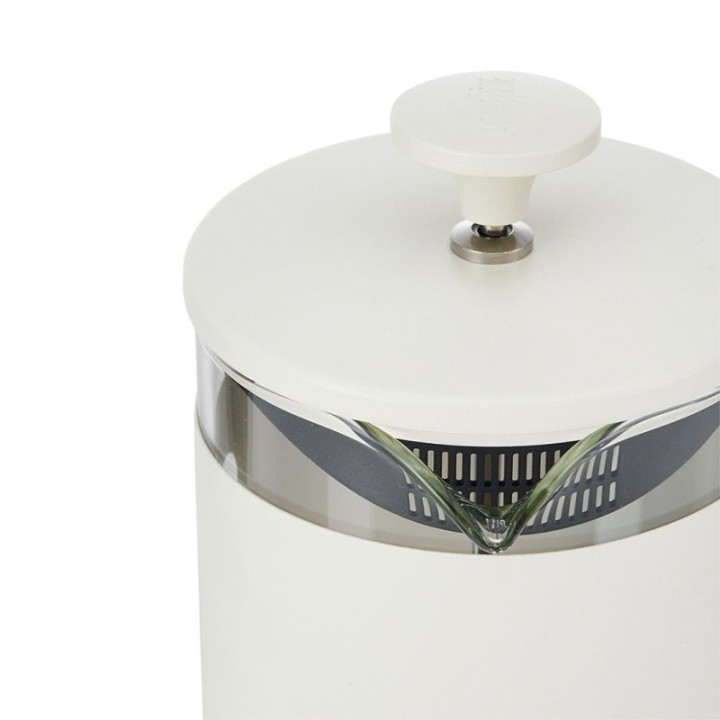 La Cafetière Pisa 8 Kop. Stempelkande Hvid Inkl. House of Barista Elektrisk Kaffemølle & 400g Rigtig Kaffe