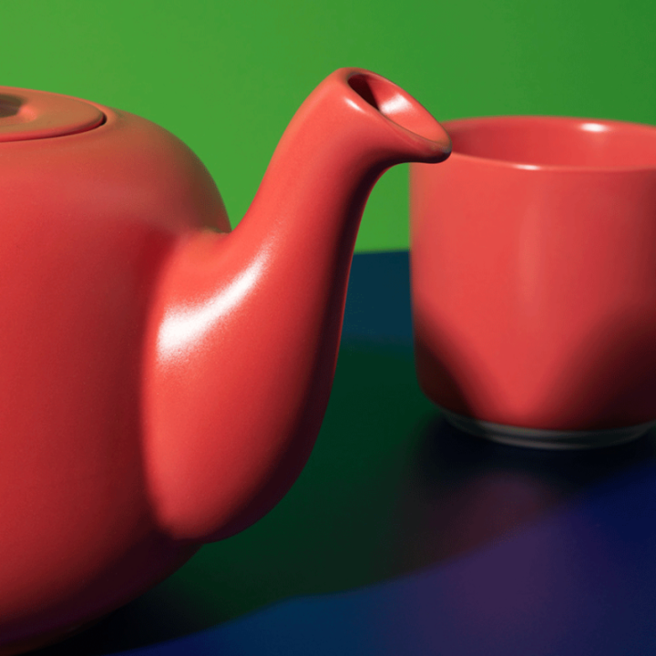 La Cafetière 1,2 L Tebrygger Inkl. Krus 35 cl 2 Stk Rød & Østerlandsk Thehus Pyramidetebreve 24 stk