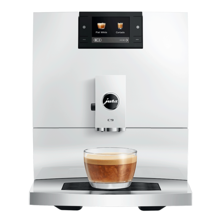 Jura C9 (EA) Piano White Espressomaskine Inkl. Startpakke DK sprog