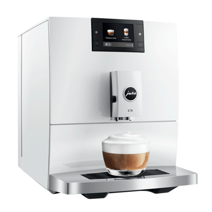 Jura C9 (EA) Piano White Espressomaskine Inkl. Startpakke DK sprog