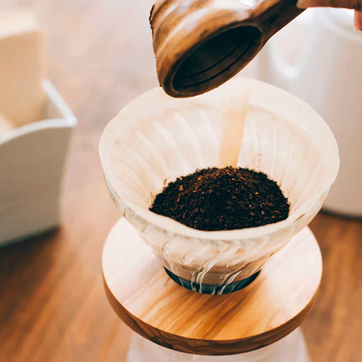 Hario V60-01 Glas Dripper Oliventræ 1 Kop.