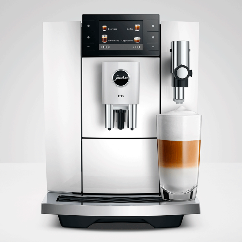 Jura E8 (ED) Piano White Espressomaskine Inkl. Startpakke (DK sprog)