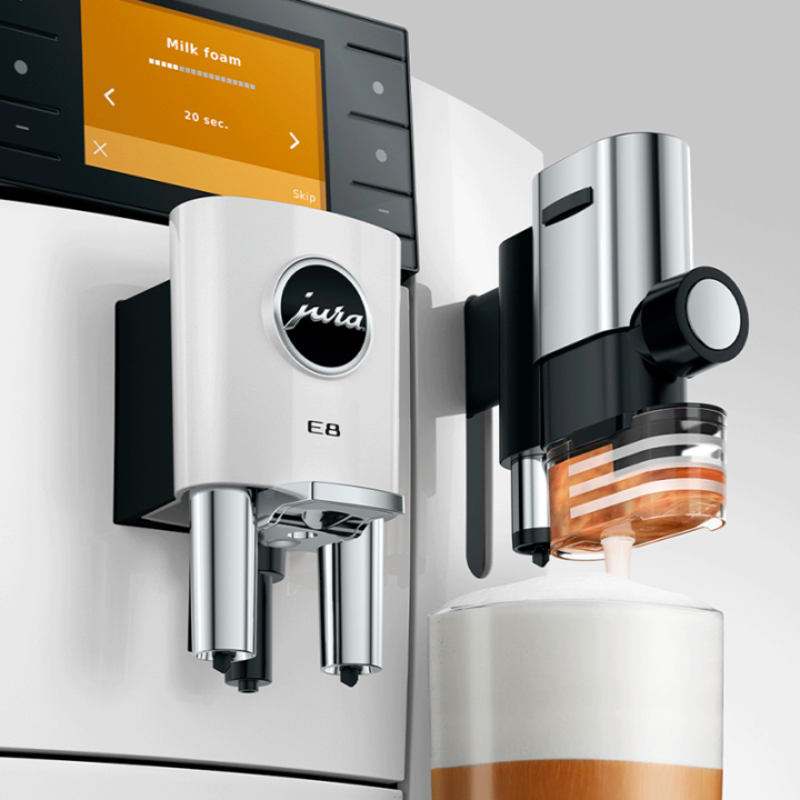 Jura E8 (ED) Piano White Espressomaskine Inkl. Startpakke (DK sprog)