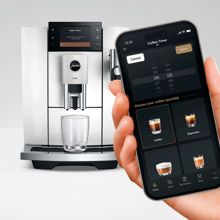 Jura E8 (ED) Piano White Espressomaskine Inkl. Startpakke (DK sprog)