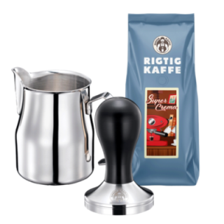 House of Barista Tamper, Mælkekande & 500g Super Crema