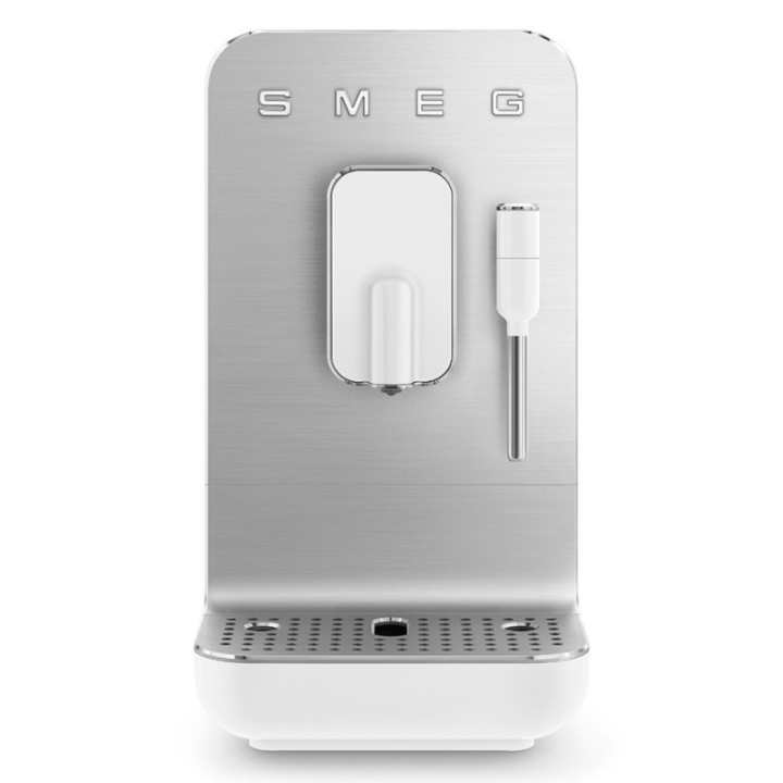 Smeg BCC12WHMEU Espressomaskine Hvid Inkl. Mælkekande 0,35L & Rigtig Kaffe Crema Intenso 1kg Hele kaffebønner