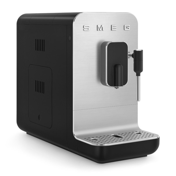 Smeg BCC12BLMEU Espressomaskine Sort Inkl. Mælkekande 0,35L & Rigtig Kaffe Crema Intenso 1kg Hele kaffebønner