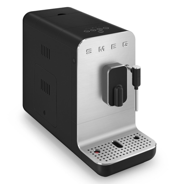 Smeg BCC12BLMEU Espressomaskine Sort Inkl. Mælkekande 0,35L & Rigtig Kaffe Crema Intenso 1kg Hele kaffebønner