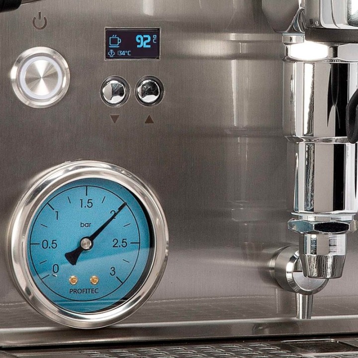 Profitec RIDE Espressomaskine Inkl. Eureka Mignon Libra 65 Chrome/Mat Sort Espressokværn, Knockbox & Mælkekande 0,5L