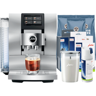 Jura Z10 (EB) Aluminium White Espressomaskine Inkl. Startpakke DK sprog, Rens, Afkalkning, Mælkebeholder & 3kg Rigtig Kaffe