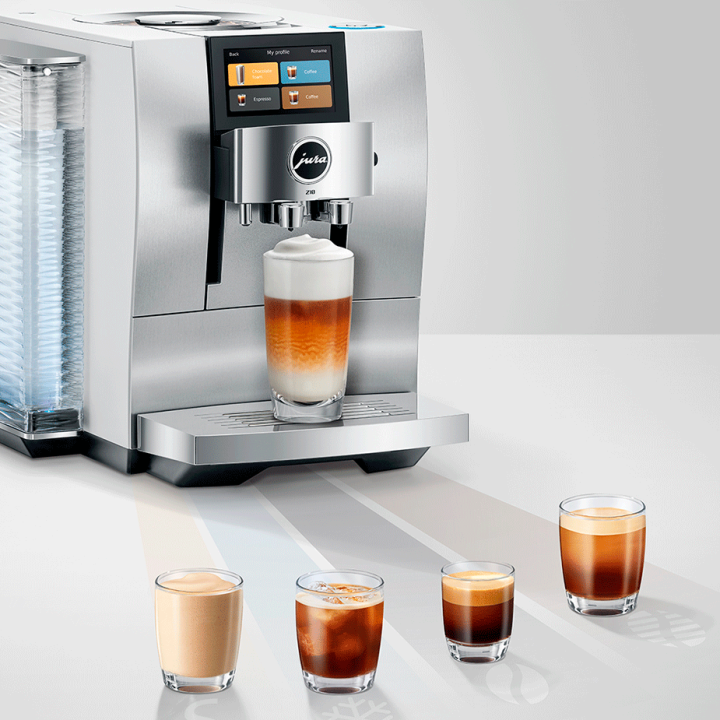 Jura Z10 (EB) Aluminium White Espressomaskine Inkl. Startpakke DK sprog, Rens, Afkalkning, Mælkebeholder & 3kg Rigtig Kaffe