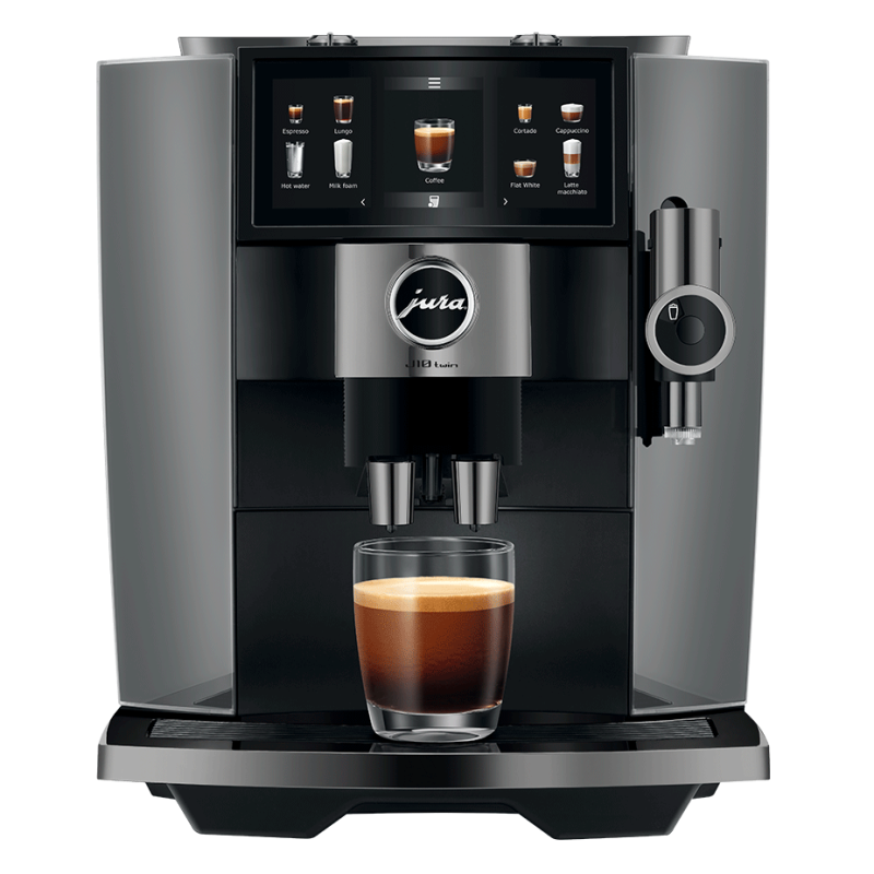 Jura J10 Twin (EA) Diamond Onyx Inkl. Startpakke DK sprog, Plejepakke, Mælkebeholder, Filtre & 3kg Hele kaffebønner