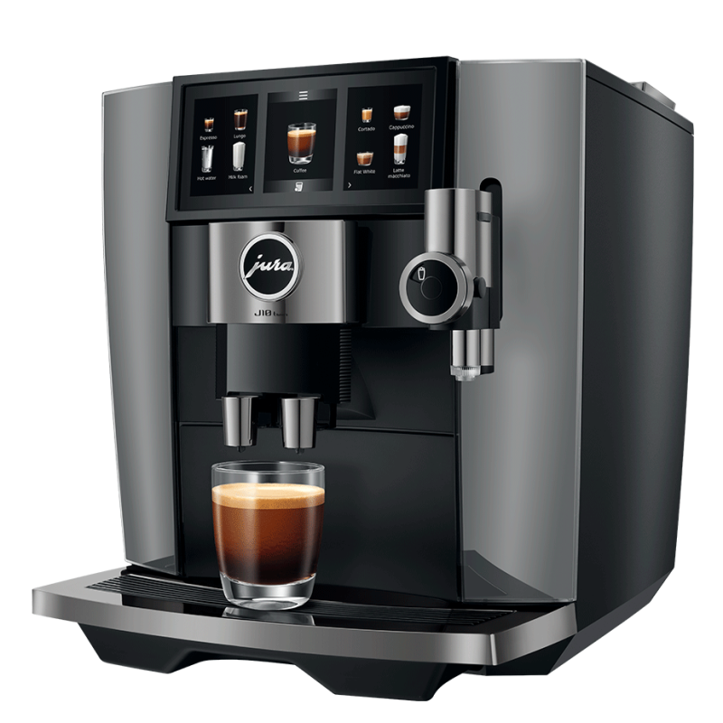 Jura J10 Twin (EA) Diamond Onyx Inkl. Startpakke DK sprog, Plejepakke, Mælkebeholder, Filtre & 3kg Hele kaffebønner