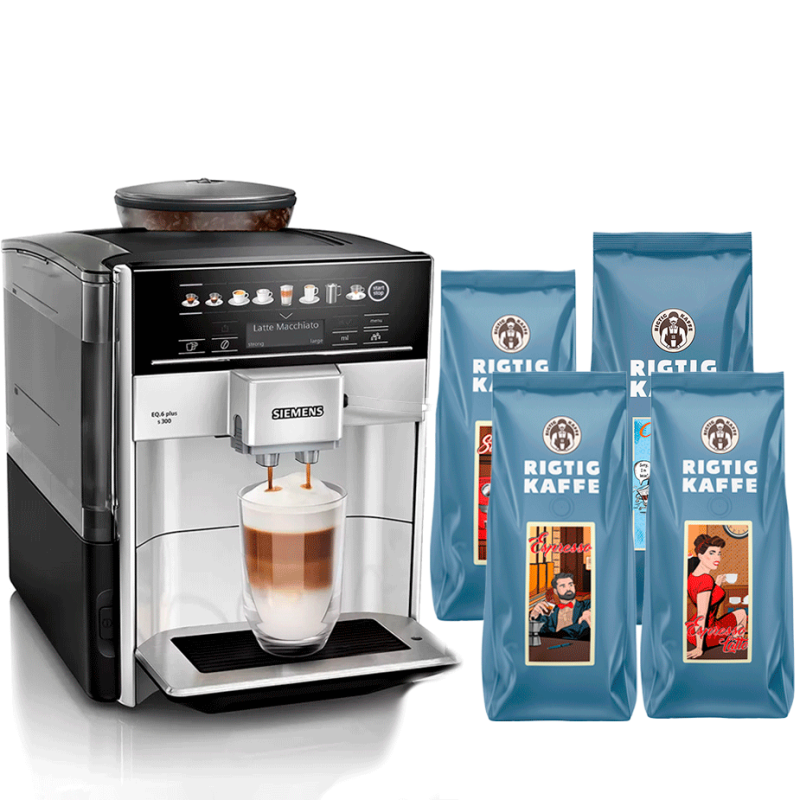 Siemens TE653M11RW EQ6 Plus s300 Espressomaskine Inkl. 2,5kg Rigtig Kaffe