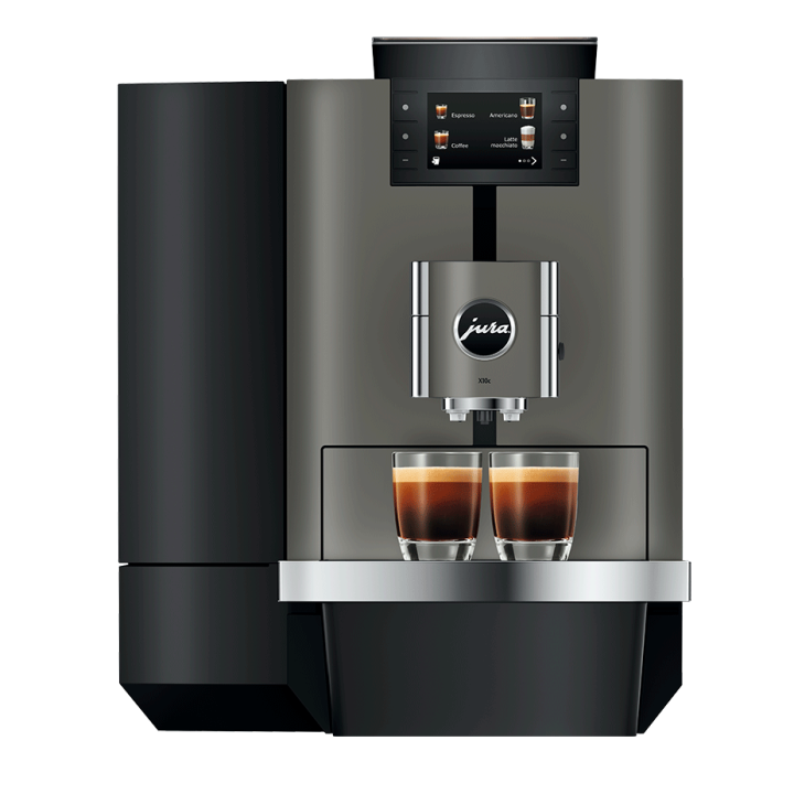 Jura X10c (EA) Dark Inox Espressomaskine Inkl. Startpakke, 1L Cooler, Pleje, Kaffe & Opsætning