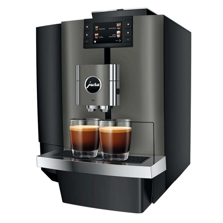 Jura X10c (EA) Dark Inox Espressomaskine Inkl. Startpakke, 2,5L Cooler, Pleje, Kaffe & Opsætning