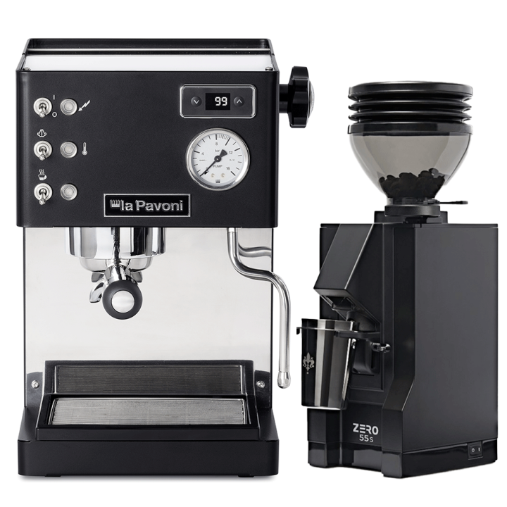 La Pavoni Casa Bar PID Sort LPMCBN02EU Espressomaskine Inkl. Eureka Mignon Zero 55s Mat Sort Espressokværn