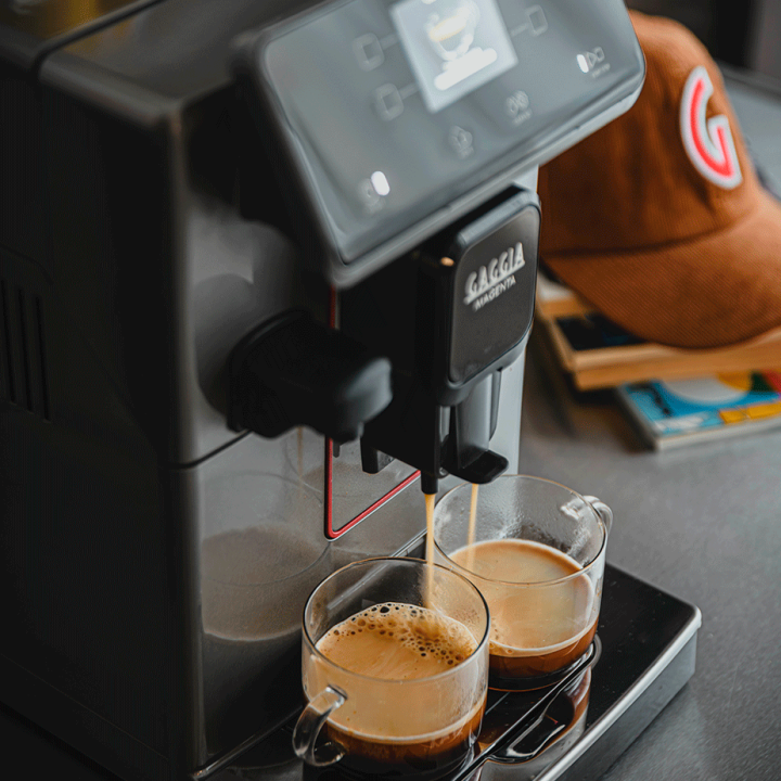 Gaggia Magenta Prestige Glazed Grey Espressomaskine Inkl. 3x400g Rigtig Kaffe & Sirup