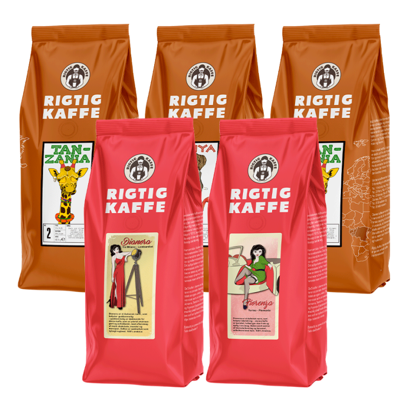 Rigtig Kaffe Mixpakke 2,2kg Hele kaffebønner