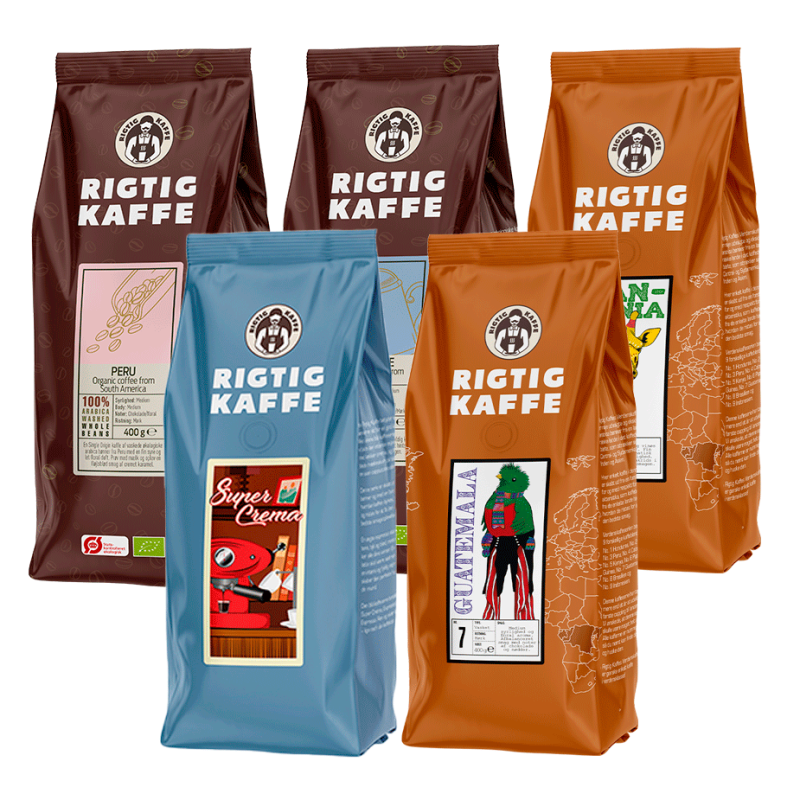 Rigtig Kaffe Mixpakke 2,1kg Hele kaffebønner