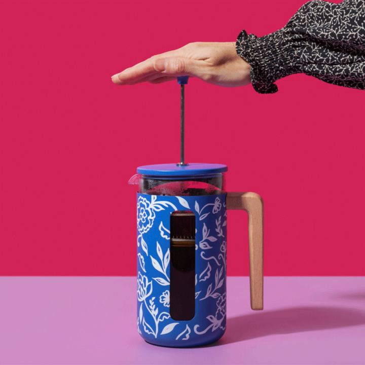 La Cafetière Pisa 8 Kop. Stempelkande Blu Fiorato