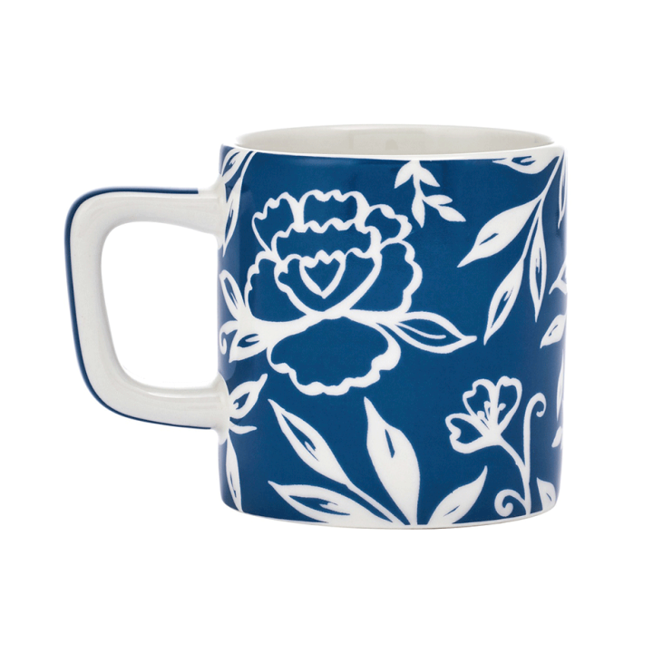 La Cafetiére Keramisk Espressokop Blå Blu Fiorato 12 cl 1 Stk