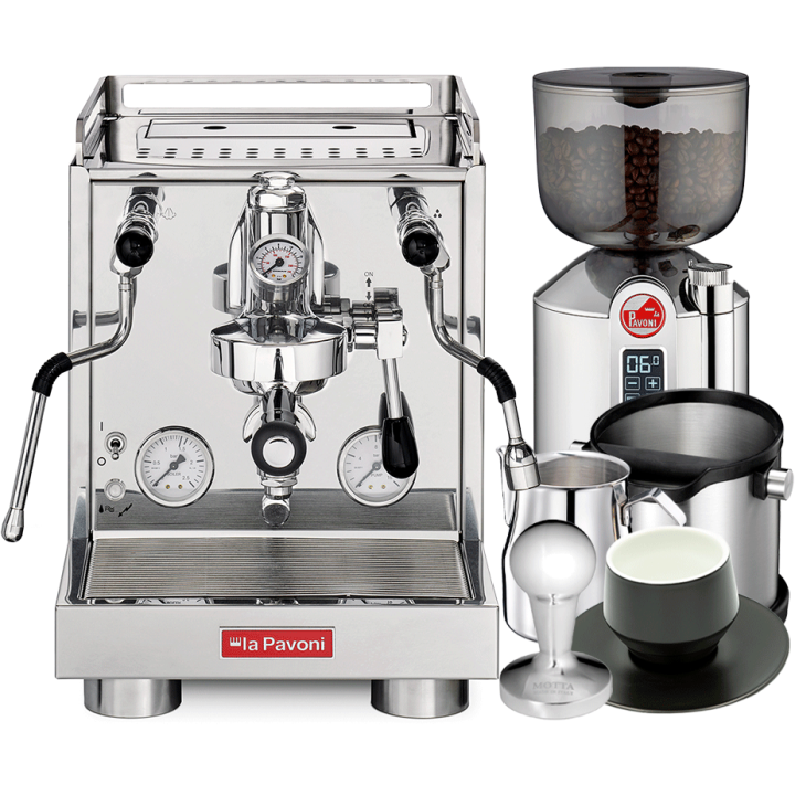 La Pavoni New Cellini Evolution LPSCVS01NO Inkl. La Pavoni Prosumer Espressokværn, Baristaudstyr & Kop