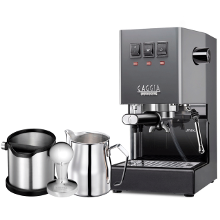 Gaggia Classic E24 Grå Espressomaskine Inkl. Baristaudstyr