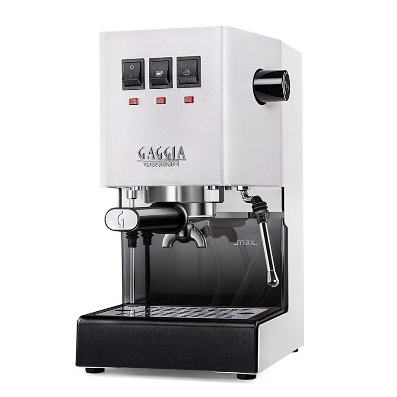 Gaggia Classic E24 Hvid Espressomaskine Inkl. Eureka Mignon Zero 55s & Baristaudstyr