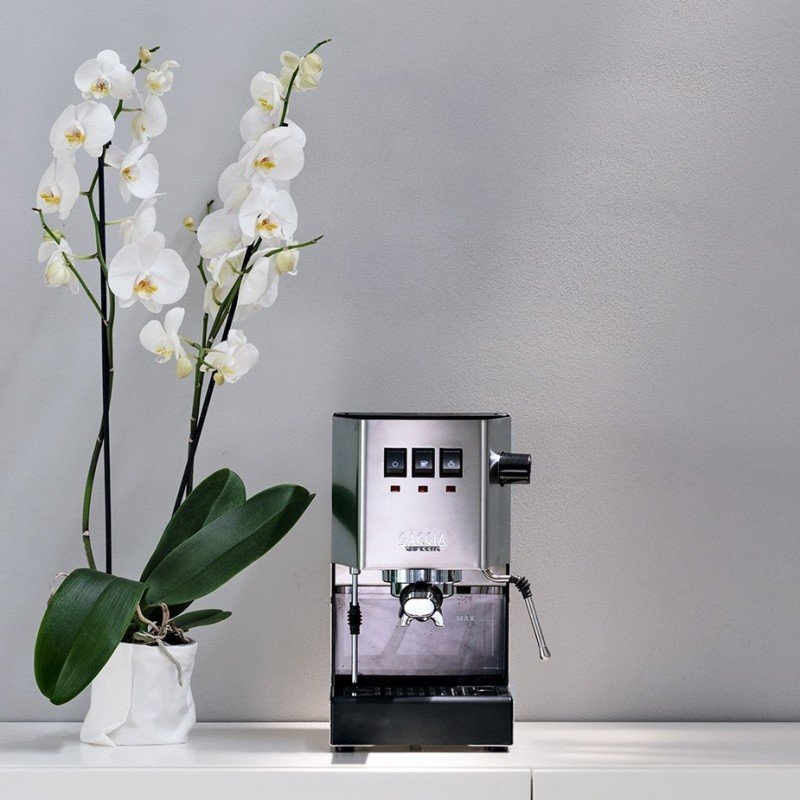 Gaggia Classic E24 Stål Espressomaskine Inkl. Eureka Mignon Zero 55s & Baristaudstyr