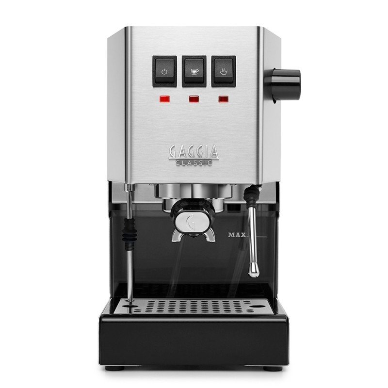 Gaggia Classic E24 Stål Espressomaskine Inkl. Eureka Mignon Zero 55s & Baristaudstyr