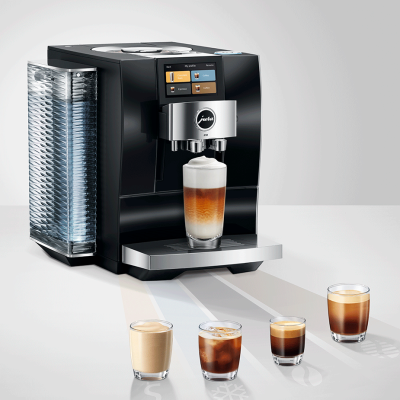 Jura Z10 (EB) Diamond Black Espressomaskine Inkl. Startpakke DK sprog, Rens, Afkalkning, Mælkebeholder & 3kg Rigtig Kaffe