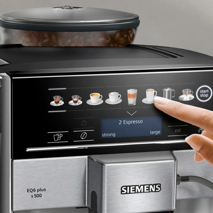 Siemens TE655203RW EQ6 Plus s500 Espressomaskine Inkl. Mælkebeholder & 3kg Rigtig Kaffe Hele kaffebønner