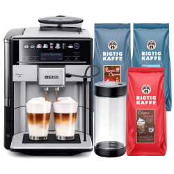 Siemens TE657313RW EQ6 Plus s700 Espressomaskine Inkl. Mælkebeholder & 3kg Rigtig Kaffe Hele kaffebønner