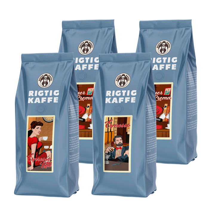 Rigtig Kaffe Mixpakke 2kg Hele kaffebønner