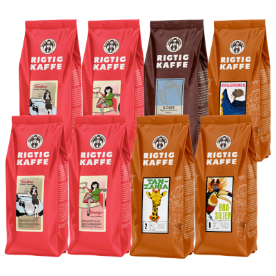Rigtig Kaffe Mixpakke 3,6kg Hele kaffebønner