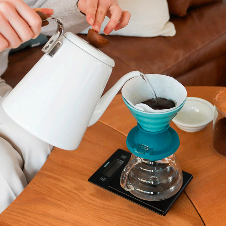 Hario V60 Immersion Switch Dripper Keramik 2 Kop. Turkis Inkl. 100 stk. Filtre