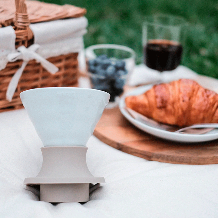 Hario V60 Immersion Switch Dripper Keramik 2 Kop. Jasmin Hvid Inkl. 100 stk. Filtre